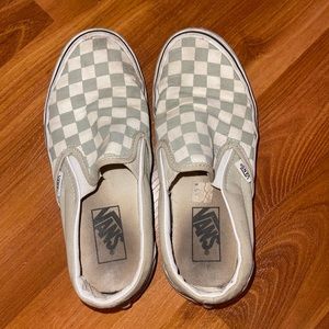 Olive Green Checkered Vans